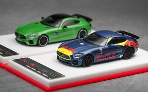 【送料無料】模型車 モデルカー スケールミニベンツレジングリーンレッドブルpreorder scalemini 164 benz amg gts resin limited green amp; redbull