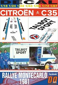 【送料無料】模型車 モデルカー デカルシトロエンアシステンシアタルボットスポーツモンテカルロプレートdecal citroen c35 asistencia talbot sport montecarlo 1981 4 plates 06