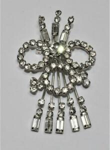 【送料無料】模型車 モデルカー ヴィンテージシルバークリアバゲットラインストーンブローチペンダントvintage silver clear baguette rhinestone brooch pendant｜hokushin