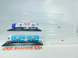 【送料無料】模型車 モデルカー セミトレーラーヘルパメルセデスベンツアップフライングホースau8741 2x h0 semitrailer herpa mercedesbenzmb 7 up flying horse, in