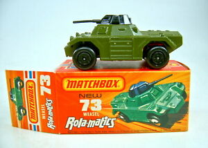 【送料無料】模型車 モデルカー マッチボックスイサチミリタリーオリーブグリーントップボックスmatchbox sf no 73b weasel military olive green top in k box