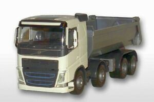 【送料無料】模型車 モデルカー ボルボワークスホワイトシルバーemek 21352 volvo fh04 gl 8x4 means works 38cm 125 whitesilver｜hokushin