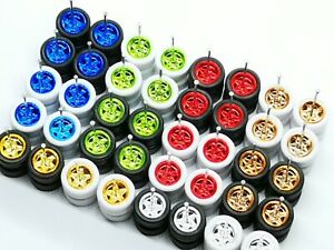 【送料無料】模型車 モデルカー ホットホイールスターホイールロングアクスルミリメートルゴムタイヤフィットセットミックスhot wheels 5 star wheel long axle 10 mm rubber tires fit 164 20 sets mix|hokushin