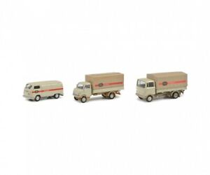 【送料無料】模型車 モデルカー シューコセットカーゴハノマグschuco 26553 mhi set db cargo mb lp608, hanomag f55, vw t2 h0 187