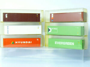 【送料無料】模型車 モデルカー hyundai container, cp chips, aol, ic, evergreen etc 6x 40ft 187h0