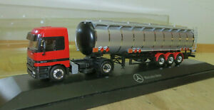 【送料無料】模型車 モデルカー セミトレーラータンクメルセデスベンツアクテロレンジmb actros 1843 range with semitrailerstank mercedes benz in pc