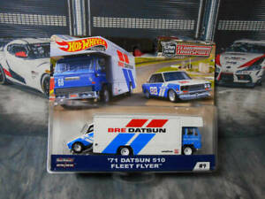 【送料無料】模型車 モデルカー ホットホイールチームダットサンフライヤーhot wheels team transport 1971 datsun 510 fleet flyer71
