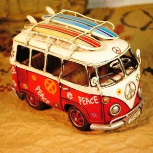 【送料無料】模型車 モデルカー ヴィンテージフォルクスワーゲンバスティンプレートメタルフィギュアアートnice old vintage volkswagen bus peace and love tinplate metal figurine art