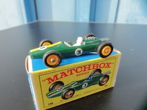 【送料無料】模型車 モデルカー マッチボックスレスニーロータスレーシングカートップミントmatchbox lesney lotus racing car nr 19 topmint