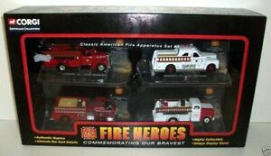 【送料無料】模型車 モデルカー コーギークラシックアメリカンファイアアパルタスセットcorgicsfh 14004 fire heroes classic american fire appartus set 5|hokushin