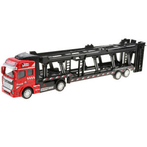 【送料無料】模型車 モデルカー ミニオートトレーラーオートトランスポータープルバック｜hokushin