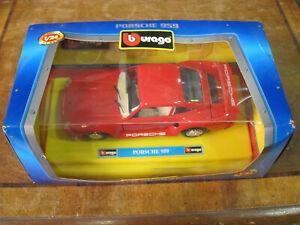 【送料無料】模型車 モデルカー ブラゴポーチボックスレッドモデルカー* burago porche 959 * model car with boxred 124|hokushin