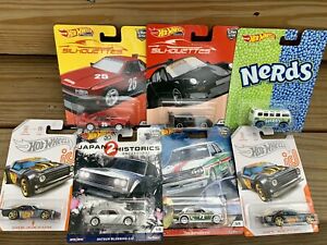 【送料無料】模型車 モデルカー ホットホイールリアルライダーズダットサンチェイススカイラインロットhot wheels real riders lot of 7 rwb porsche, vw, datsun id chase nissan skyline