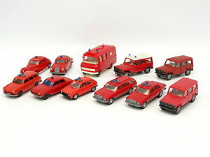 【送料無料】模型車 モデルカー ワイキングフォイアーヴェールメルセデスwiking 187 ohlot of 11 vehicles firemen feuerwehr mercedesvwford