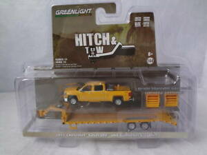 【送料無料】模型車 モデルカー ミントグリーンライトグリーンライトシボレーシルバラードトレーラーmint green light greenlight 164 2015 chevrolet silverado and swan trailer