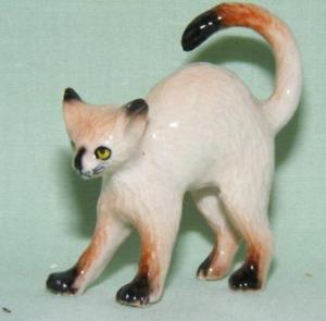送料無料 猫 Animal ネコ キャット Miniature 置物 ミニチュアシャムアーチklima Miniature Porcelain Cat Animal Figure Siamese Cat Arching K356 Hokushin
