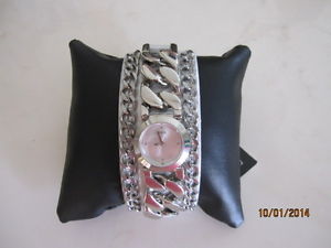 guess women silver leather chain watch guess women silver leather chain watch