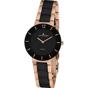 【送料無料】jacques lemans womens jl aktion 34mm rose gold ip bracelet quartz watch 423c