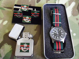 【送料無料】mwc g1098 ab watch with rifles strap with rifles cufflink set and lighter bundle|hokushin
