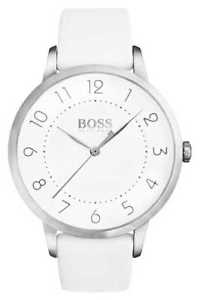 【送料無料】hugo boss womens eclipse white leather strap white 1502409 watch 16