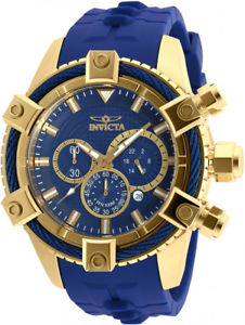 【送料無料】invicta mens bolt chrono 100m stainless steelblue polyurethane watch 90269|hokushin