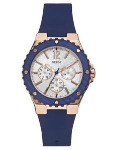 【送料無料】guess overdrive sports ladies navy blue rose gold finish watch w0149l5｜hokushin 31,187円