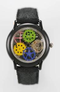 【貨物輸送無料】fao schwarz watch mens water resistant stainless plastic leather colorful quartz メンズ腕時計-腕時計