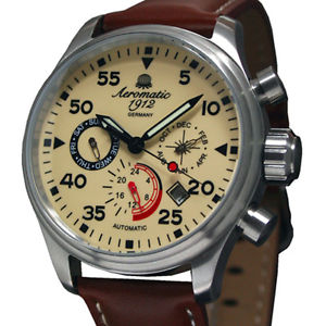 【送料無料】automatik xlflieger militr beobachter 3augen datumtagmonat 24h a1425|hokushin