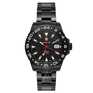 【送料無料】swiss military gmt nero mens quartz watch 2776