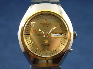 【送料無料】vintage retro swiss tressa lux crystal automatic watch 1970s nos cal as 5206