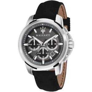 【送料無料】orologio uomo maserati successo r8871621006 chrono pelle nero sub 50mt｜hokushin