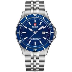【送料無料】swiss military hanova mens 42mm steel bracelet quartz watch 065161204003|hokushin