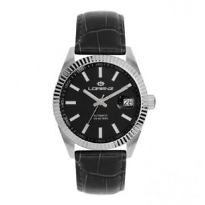 【送料無料】orologio lorenz automatic ginevra pelle nera nero 30091hh｜hokushin