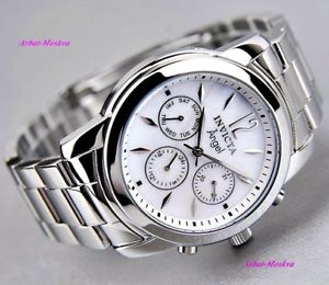 【送料無料】invicta womens angel elite gmt motherofpearl stainless steel luxury watch