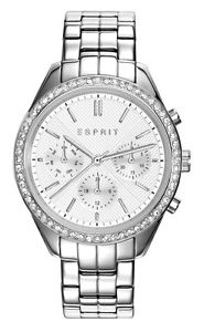 【送料無料】esprit tp10923 silver es109232002 damen multifunktion uhr mit steinen neu