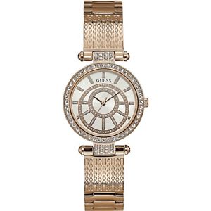 【送料無料】orologio guess muse w1008l3 watch acciaio donna zirconi 32 mm oro rosa