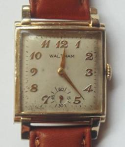 【送料無料】vintage waltham gents wristwatch 14k gold filled case|hokushin