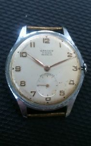 【送料無料】gander watch incabloc orologio inox meccanico da polso swiss made vintage 17