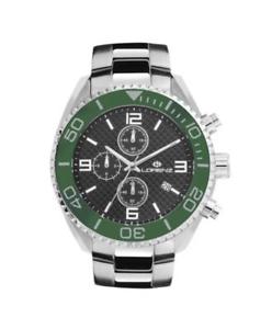 【送料無料】orologio uomo lorenz sport 30049cc chrono bracciale acciaio nero verde sub 100mt