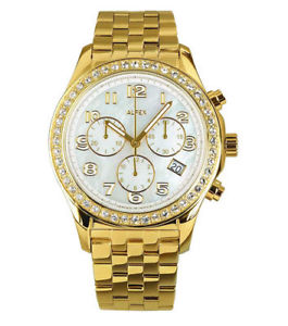 【送料無料】alfex 5678803 orologio donna placcato oro 18kt quadrante madreperla lista 530