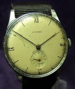 【送料無料】serviced~1940s civitas helbros 17j moeris swiss solid lugs military watch｜hokushin
