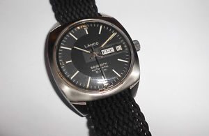 【送料無料】alte herren lanco seaborn taucher automatic day date diver ss vintage uhr
