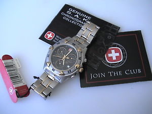 【送料無料】wenger genuine swiss army 22 jewel chronograph, 2 tone, brand wbox amp; papers｜hokushin