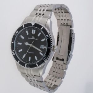 【送料無料】orologio lorenz subaqueo 100 mt cassa e bracciale acciaio 316l quartz