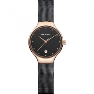 【送料無料】bering damenuhr mit saphirglas schwarz ros 13326262