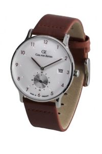 【送料無料】carl von zeyten herrenuhr cvz0018rd furtwangen leder rot