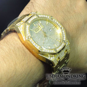 【送料無料】yellow all stainless steel blingmaster full iced out cz fashion wrist watch 38,987円
