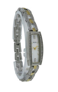 【送料無料】bulova crystals 98l214 womens tonneau mother of pearl analog watch