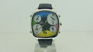 【送料無料】pryngeps orologio a601 5 fusi orari timer world 3 atm pelle watch 40,937円