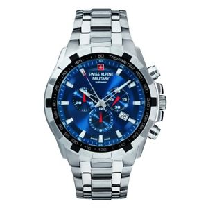 【送料無料】swiss alpine military herren uhr chrono 70439135sam edelstahl